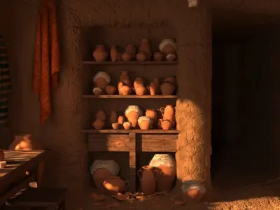 old arab clay room 3D model