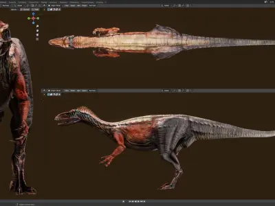 Masiakasaurus Low-poly 3D model
