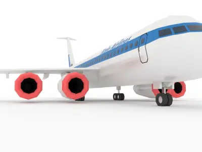 Passenger Airplane Stylized lowpoly Low-poly 3D model