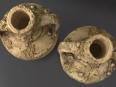 Antique Clay Amphora - Ancient Pottery Low-poly 3D model