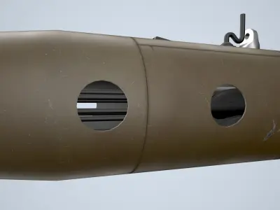 SUU-11 Pod With M-134 Minigun Low-poly 3D model