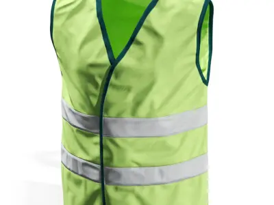 Safety Vest with Reflective Stripes 3D model