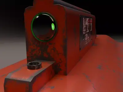 Wall-Mounted Gun 3D model