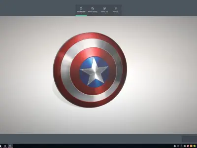 captian america sheeld Low-poly 3D model
