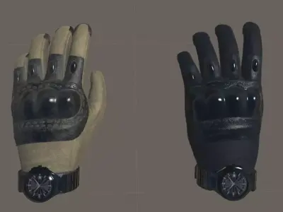 VR Tactical Gloves Low-poly 3D model