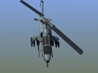 AH1W Cobra attack helicopter Low-poly 3D model