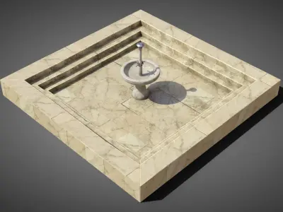 Public property props Low-poly 3D model