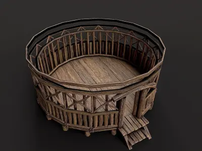 Traditional Yurt Nomads Tent with Interior 2 Low Poly PBR Low-poly 3D model