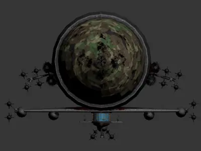 3D model of a missile or torpedo-like object Low-poly 3D model