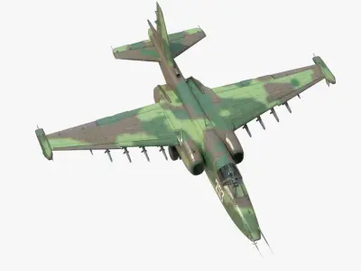 4K Textures with 2 Colors Su-25 Frogfoot Low-poly 3D model
