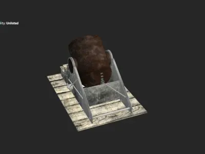 Siege Cannon Low-poly 3D model