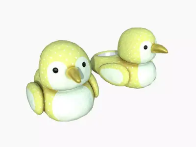 Slippers J05 Yellow Bird - Costume Character Design Low-poly 3D model