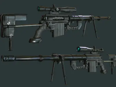 Cheytac M200 Low-poly 3D model
