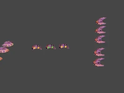 Falcon Spaceship Low-poly 3D model