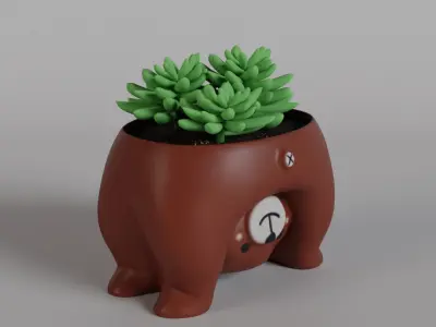 Bear planter - STL for 3D Printing 3D print model