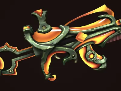 Crystal assault rifle Low-poly 3D model