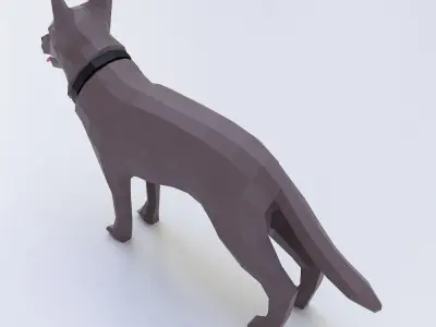 German shepherd low poly 3d model  Low-poly 3D model