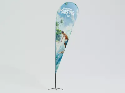 Tear Drop Flag 3D Model 3D model