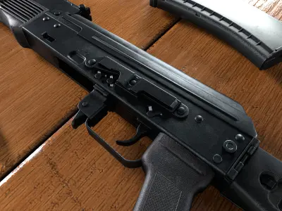 AK-74M assault rifle Low-poly 3D model