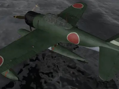 Nakajima A6M2-N Rufe 3D model