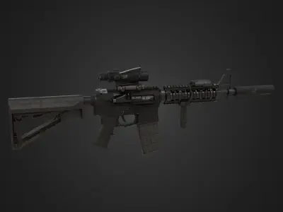 M4A1 Assault Rifle Low-poly 3D model
