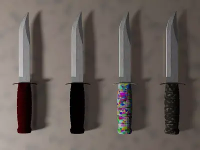 Combat Knife Free low-poly 3D model