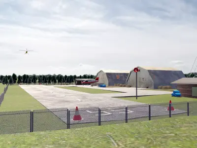 An airfield in the forest Free low-poly 3D model