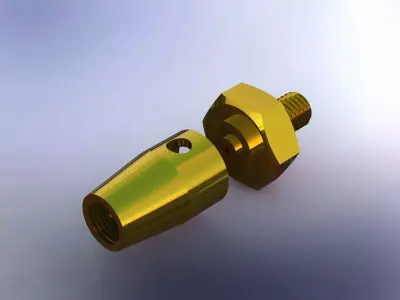 Venturi brass fitting with threaded end Free 3D model