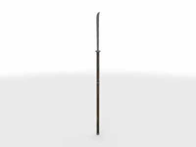 naginata japanese pole 01 3D model