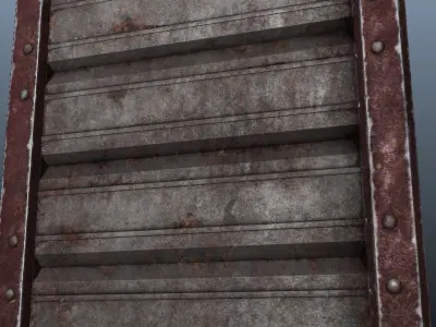 Rusted Metal Plate Low-poly 3D model