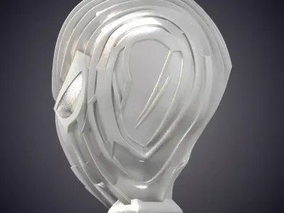 Futuristic Cybernetic Hero Mask Bust PM-778 3D print model