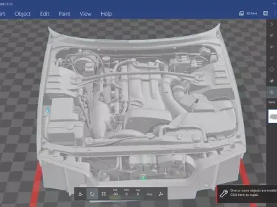 nissan skyline r33 rb26dett engine bay replica 3D model