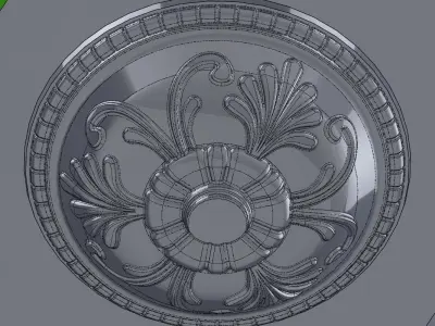 Round plaster ornament Free 3D print model