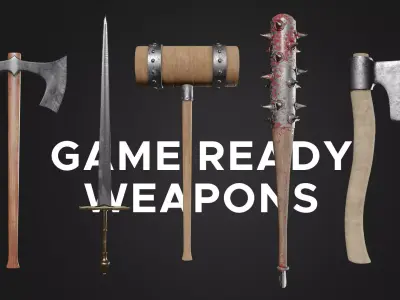 Weapons Game ready 3d models Low-poly 3D model