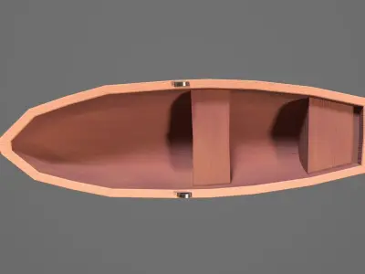 Simple Low-poly stylized rowboat Low-poly 3D model