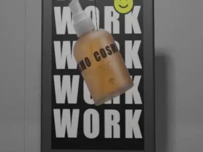  Marketing Board for Street Town Train Station Architectural Low-poly 3D model