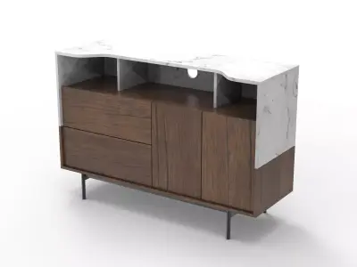 Modern FlatPack Credenza Cabinet Free 3D model