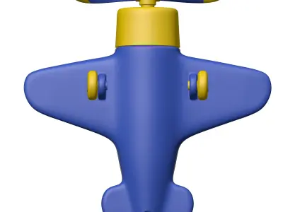 Cartoon Plane with Pilot Low-poly 3D model