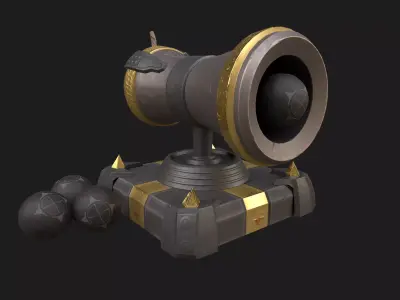 Stylized Cannon Low-poly 3D model order