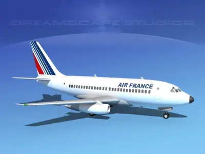 Boeing 737-100 Air France 3D model