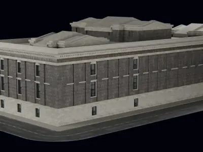 European Building kit Low-poly 3D model