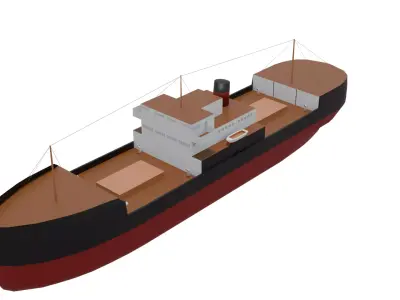 Historic Cargo Ship Low-poly 3D model