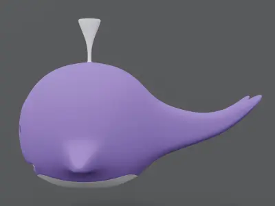 Cartoon Whale Toy 3D model