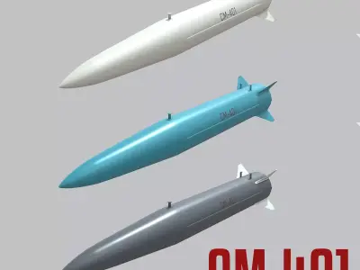 CM-401 Chinese Anti-Ship Ballistic Missile Low-poly 3D model