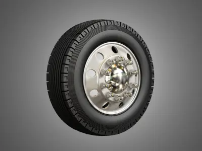 Truck Tires and Alcoa Rims 3D model
