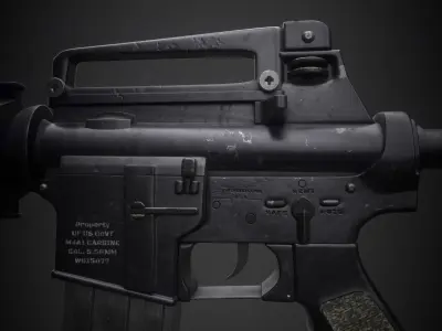 M4A1 Cabine Gun Low-poly 3D model