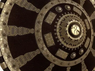 AfricanShield Low-poly 3D model