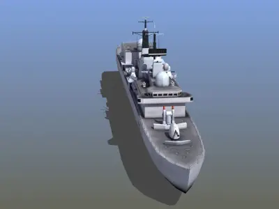 Sheffield Class Destroyer Low-poly 3D model