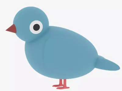 Cartoon Cute Bird 3D model