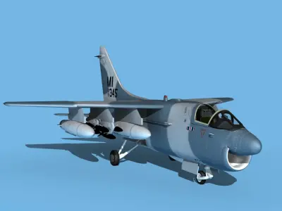 Chance Vought A-7E Corsair II V13 MI ANG 3D model
